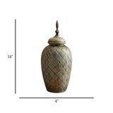 ceramic candy jar textured tint gray small china