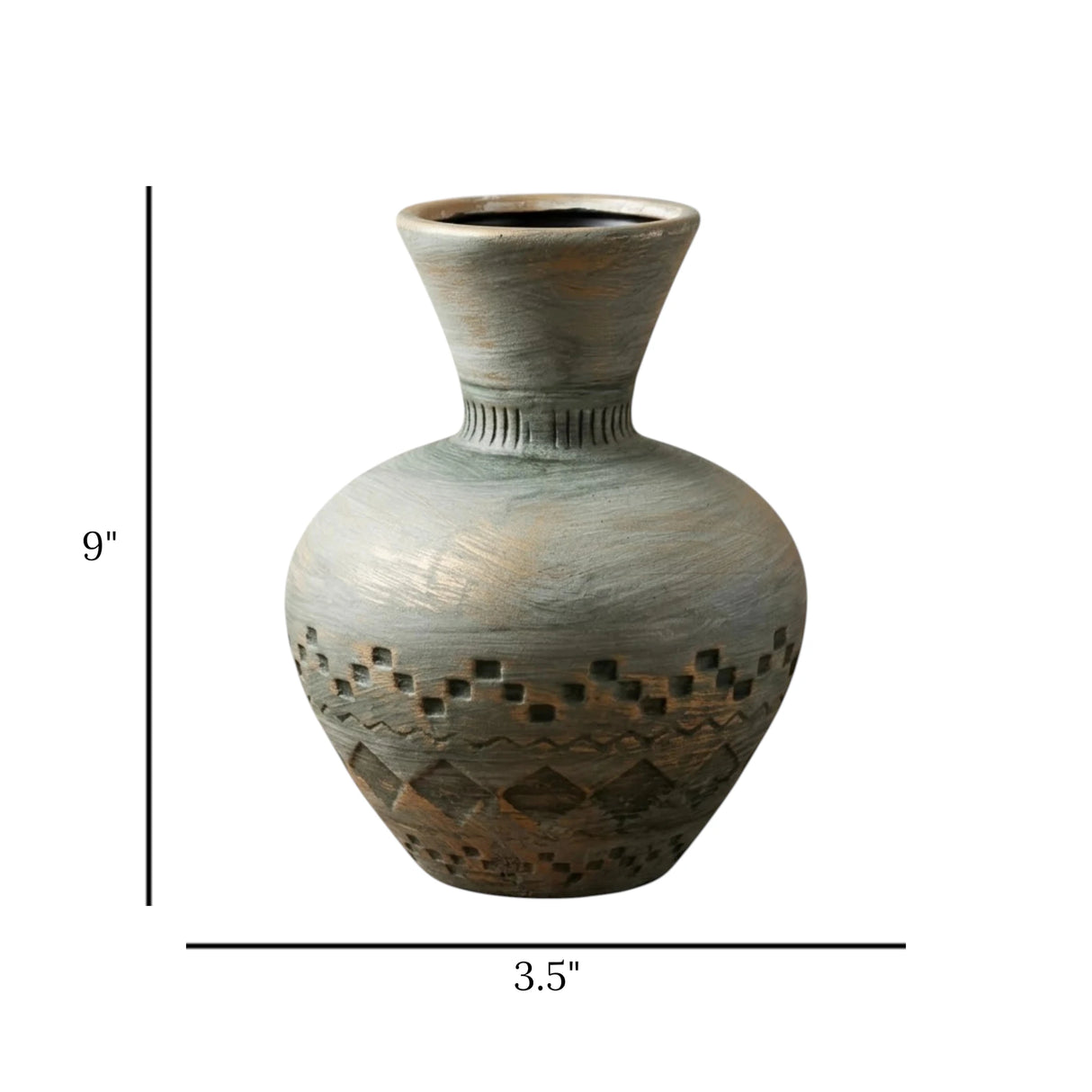 ceramic vase textured tint gray small china