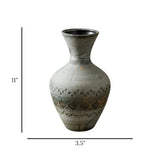 ceramic vase textured tint gray medium china