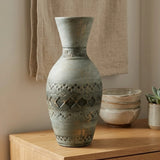 ceramic candy vase textured tint grey large china