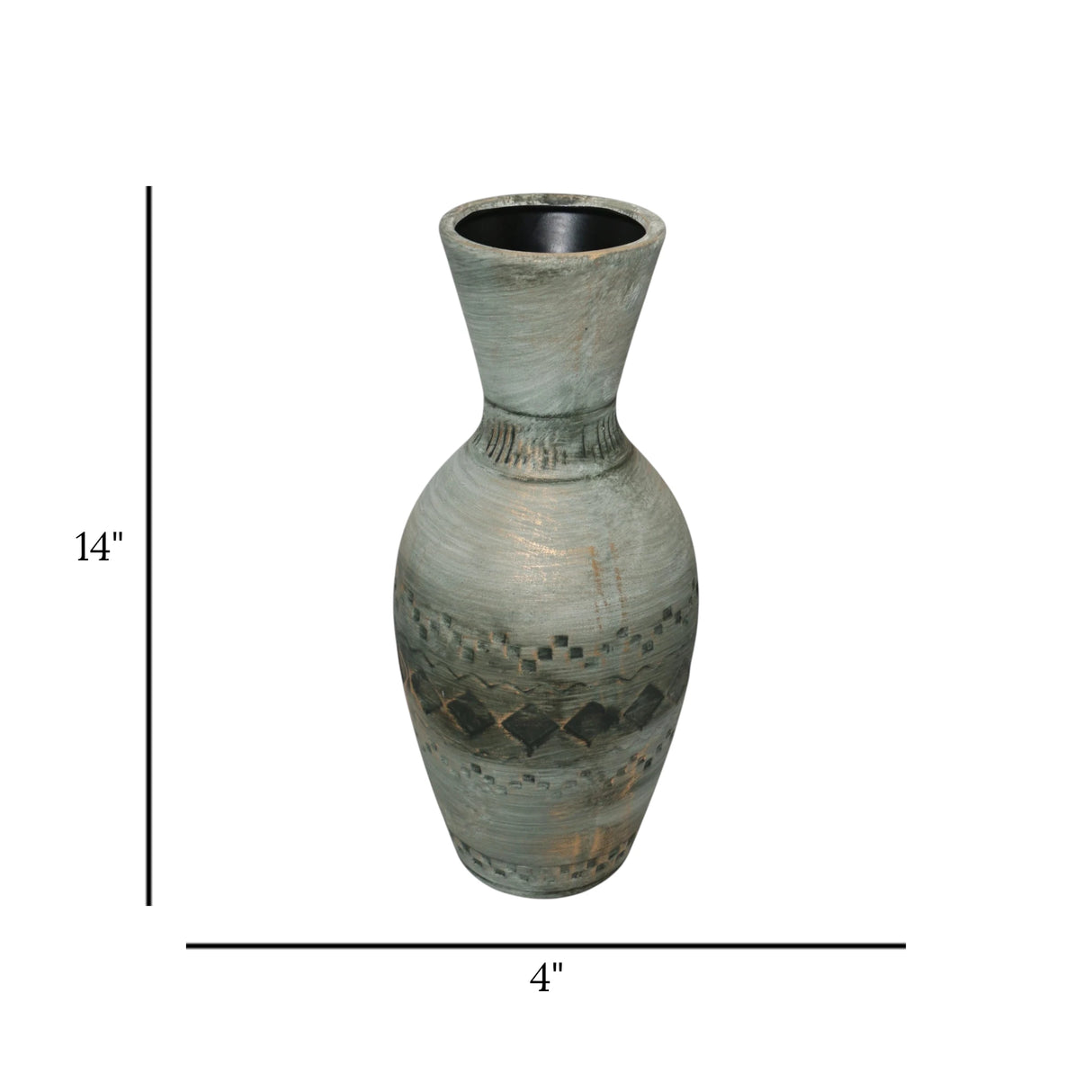 ceramic candy vase textured tint grey large china