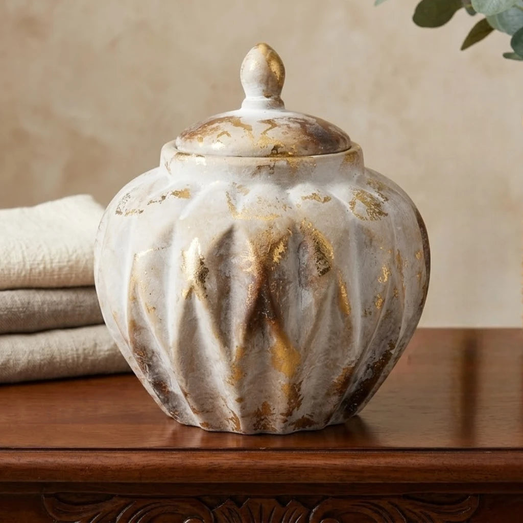 ceramic candy jar textured antique small china