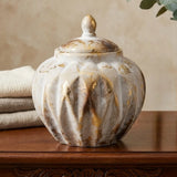 ceramic candy jar textured antique small china