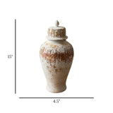 ceramic candy jar texture rustic white & brown large china