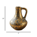 ceramic vase textured gray & golden medium china