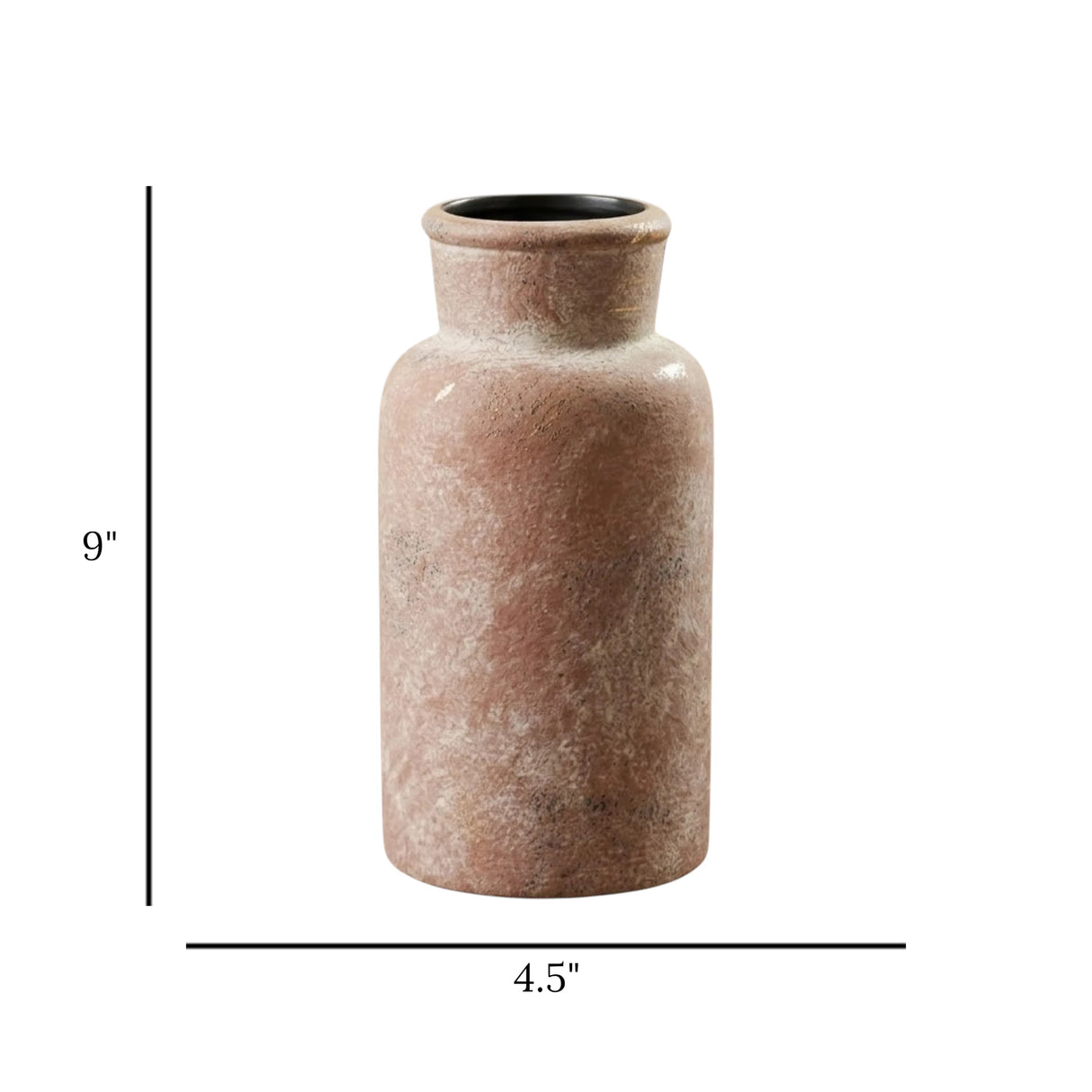 ceramic vase textured tint brown small china