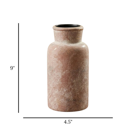 ceramic vase textured tint brown small 9x4.5 china