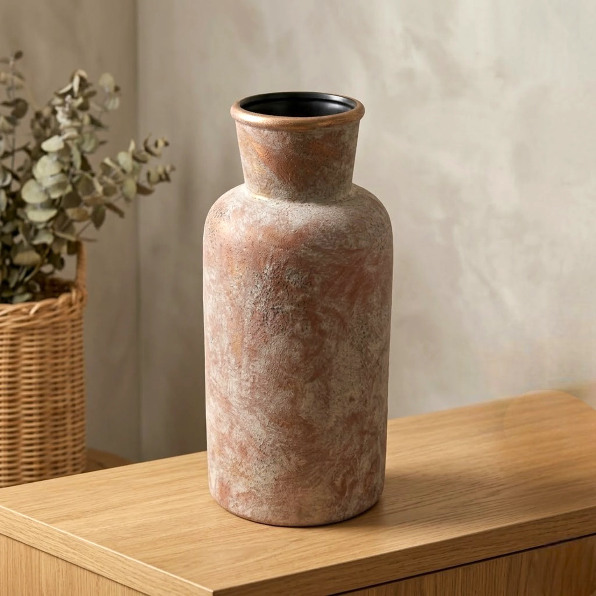 ceramic vase textured tint brown large china