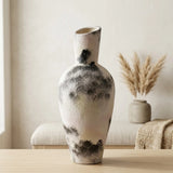 ceramic candy vase textured terracotta white & gray large china