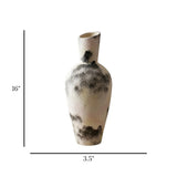 ceramic candy vase textured terracotta white & gray large china