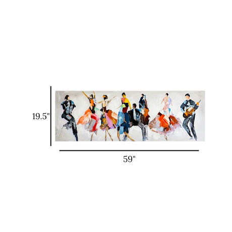 wall art canvas white multicolor dancing musician figure print 19.5''x59'' china