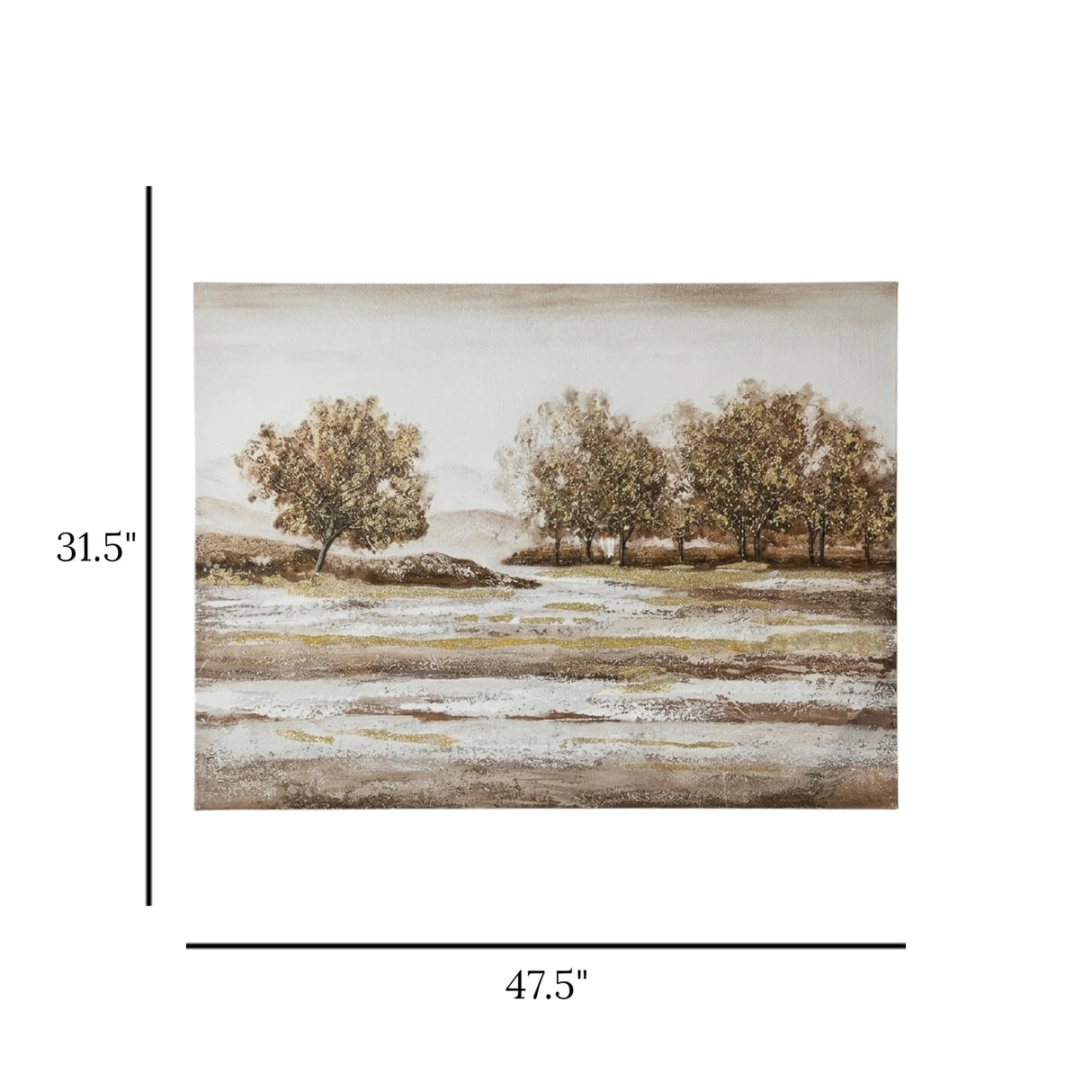 canvas art painting with glitter tree 31.5"x47.5'' china