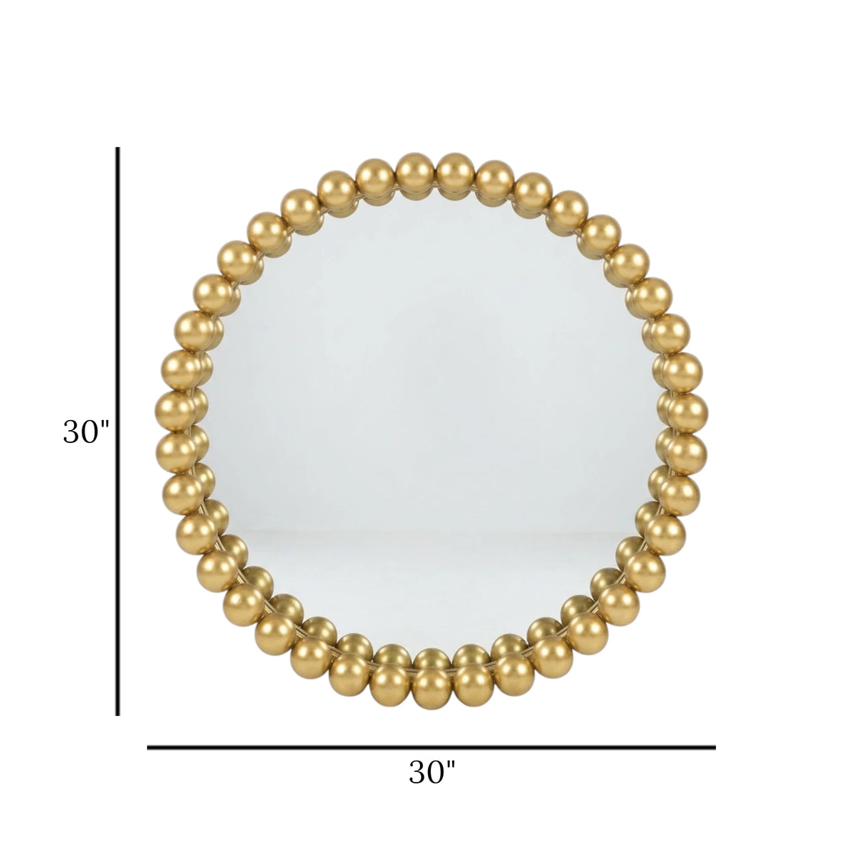 metal hanging mirror & balls golden 30''x30'' china