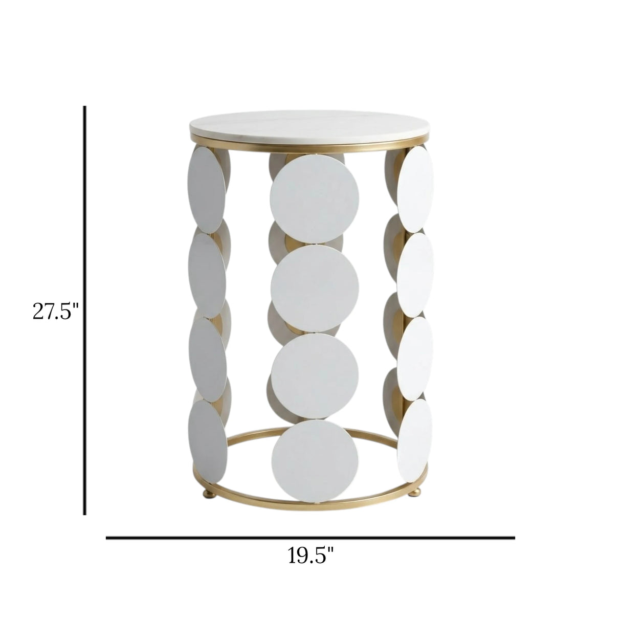 metal table marble white round large 27.5''x19.5'' china