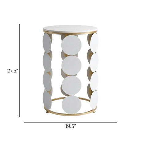 metal table marble white round large 27.5''x19.5'' china