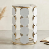 metal table marble white round large 27.5''x19.5'' china