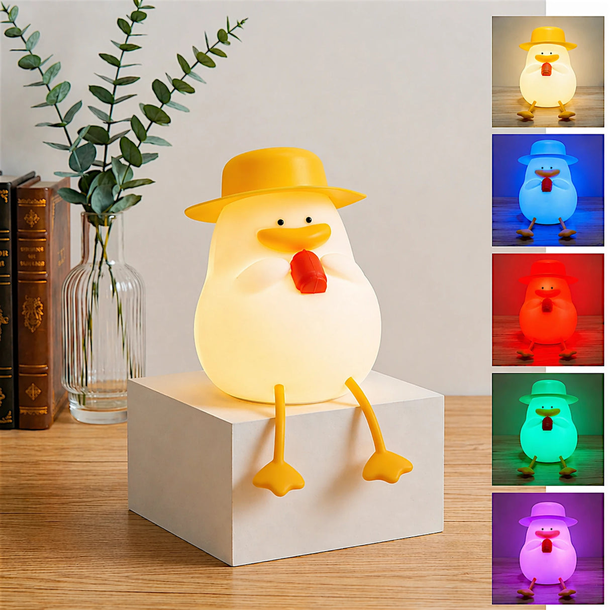 night lamp silicone white yellow cute chicken hat shape multicolor china