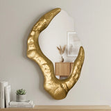wall hanging mirror fiber golden 32''x20'' china