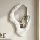 wall hanging mirror fiber white 32''x20'' china