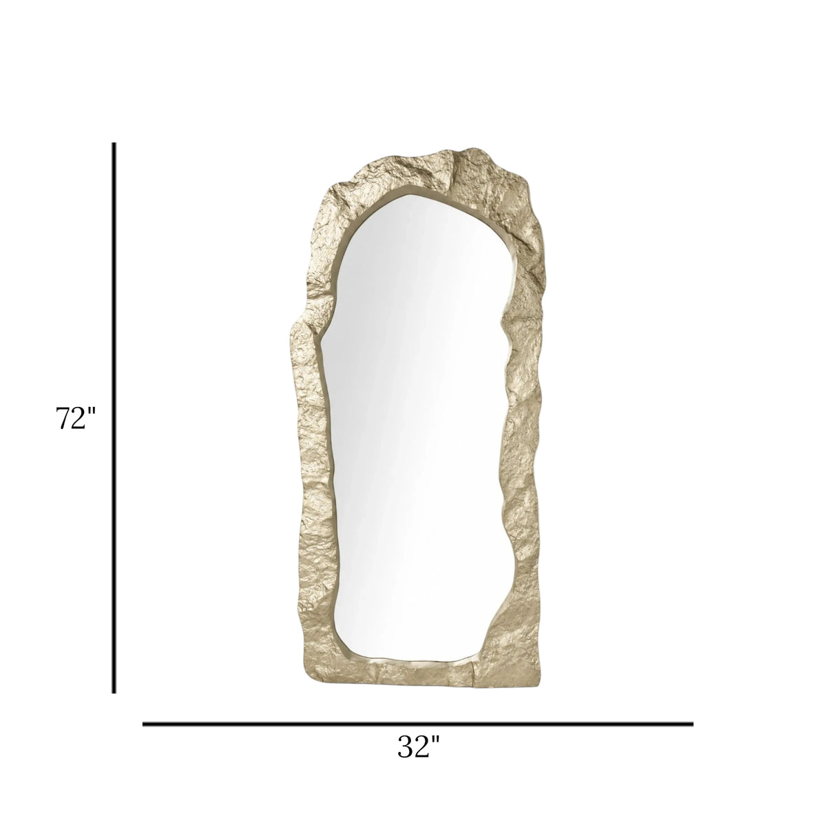 standing mirror fiber golden 72''x32'' china