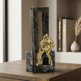 statue couple terrazzo frame black & golden 8''x4'' china