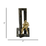 statue couple terrazzo frame black & golden 8''x4'' china