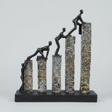 statue 4 figure climbing tall 5s black 9.5''x9'' china