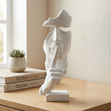 statue silent thinker white 10.5''x3'' china