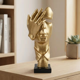 statue thinker face golden 10''x3'' china