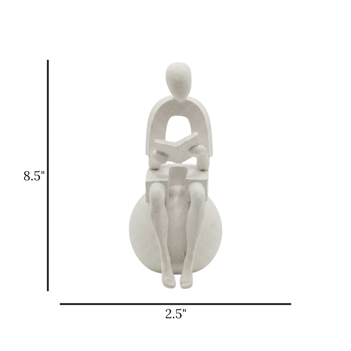statue men reading book white 8.5''x2.5'' china