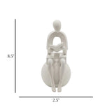 statue men reading book white 8.5''x2.5'' china