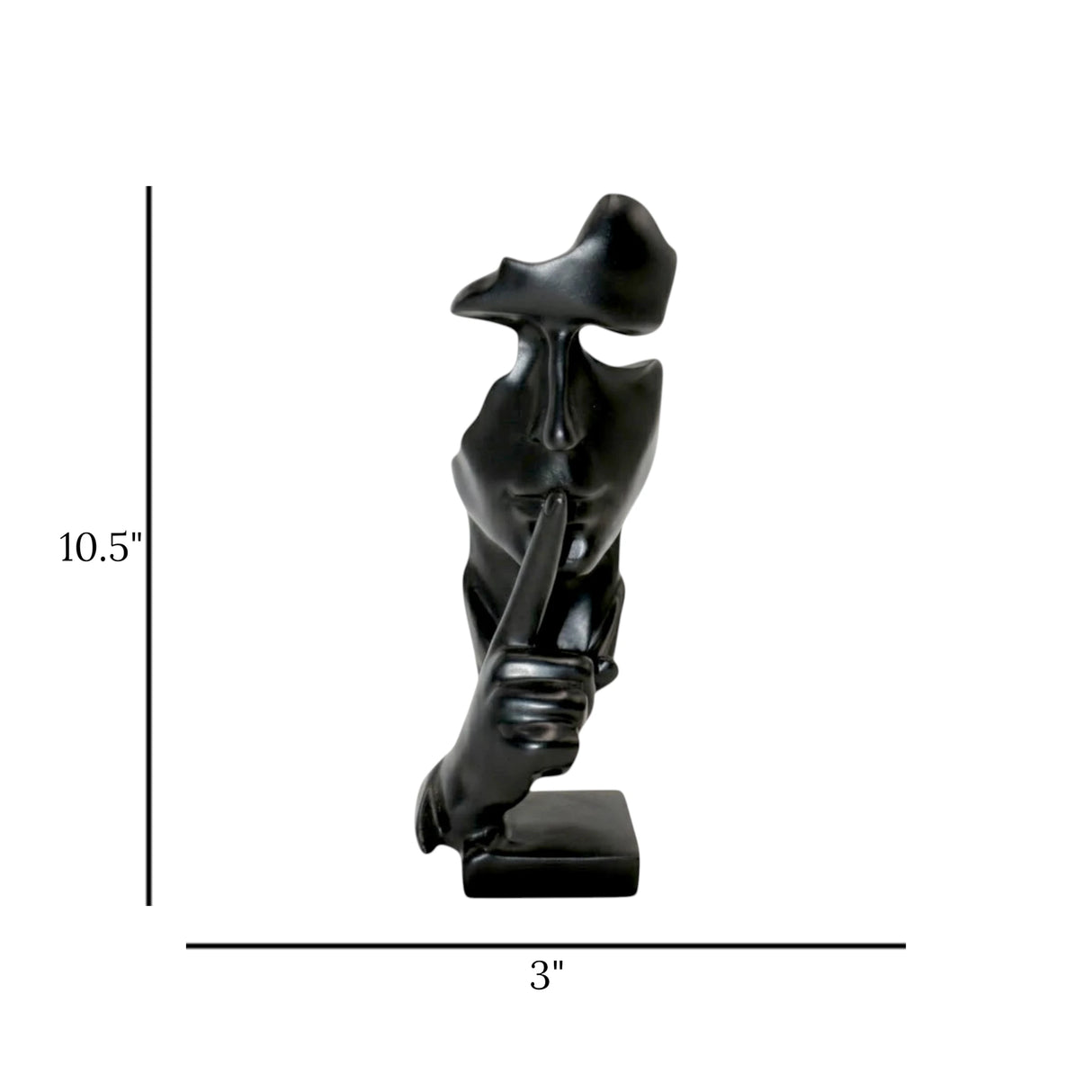 statue silent thinker black 10.5''x3'' china