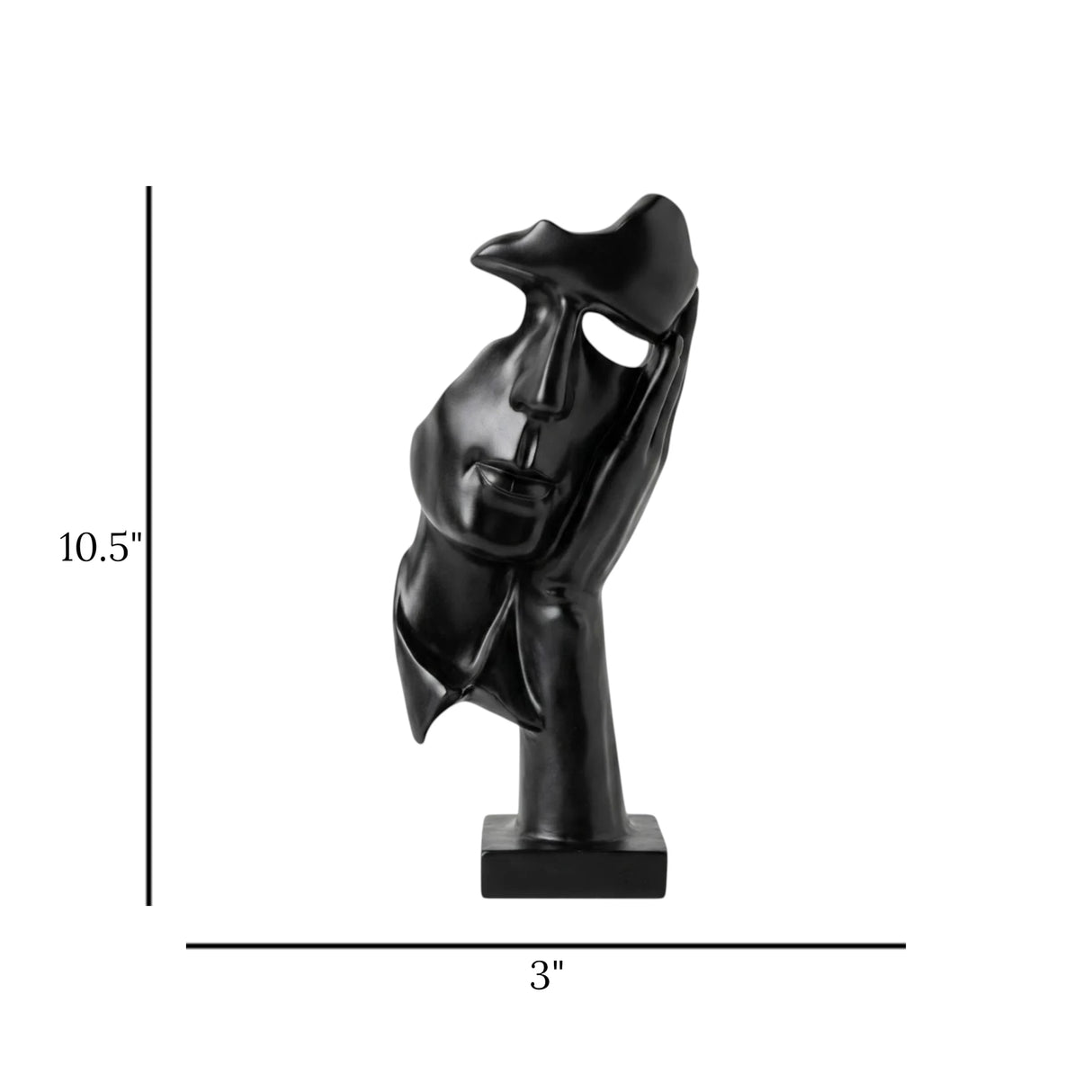 statue silent thinker black 10.5''x3'' china3