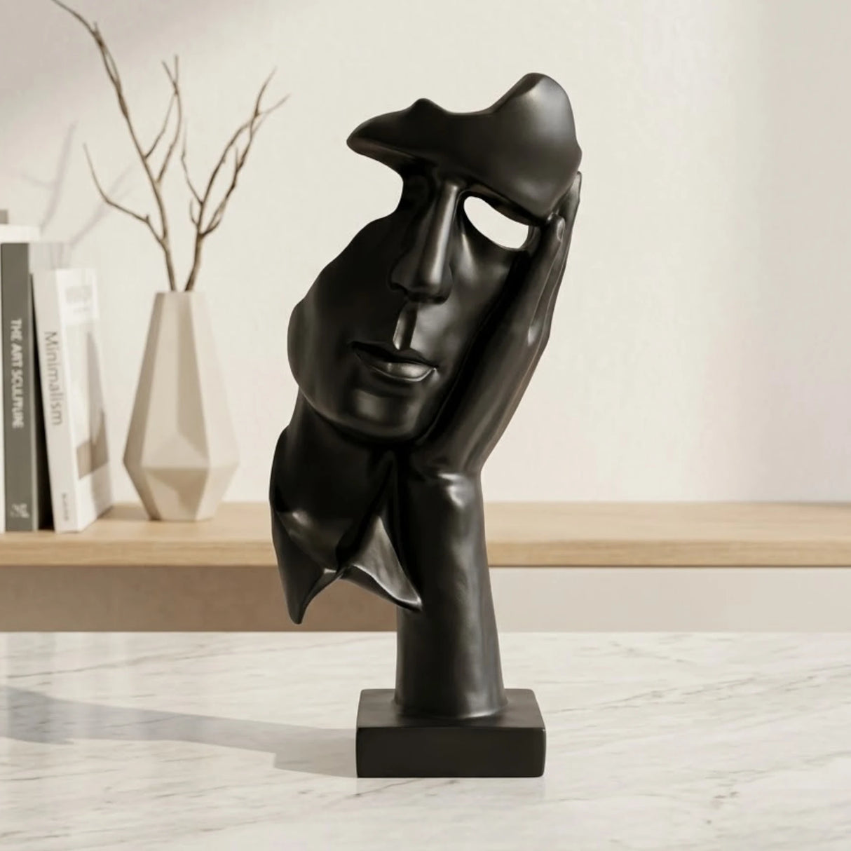 statue silent thinker black 10.5''x3'' china3