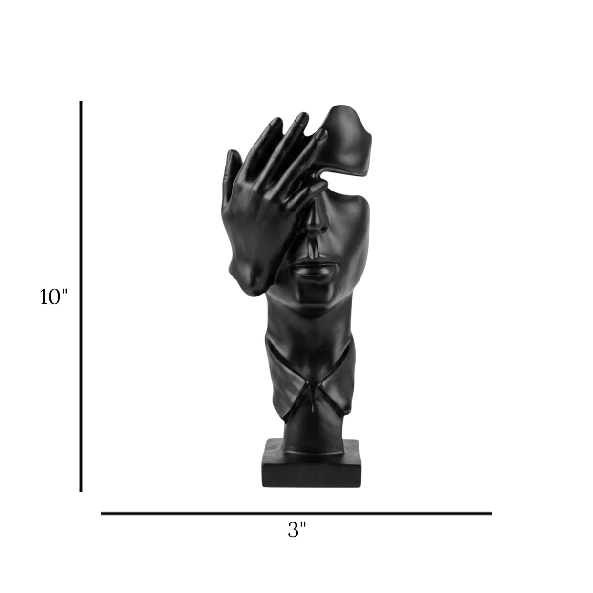 statue thinker face black 10''x3'' china