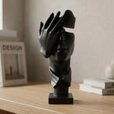 statue thinker face black 10''x3'' china