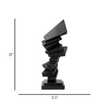 sculpture abstract rectangular block black 11''x3.5'' china