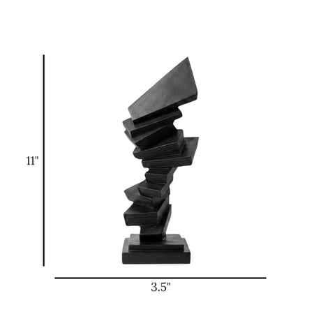 sculpture abstract rectangular block black 11''x3.5'' china