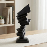 sculpture abstract rectangular block black 11''x3.5'' china