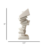 sculpture abstract rectangular block white 11''x3.5'' china