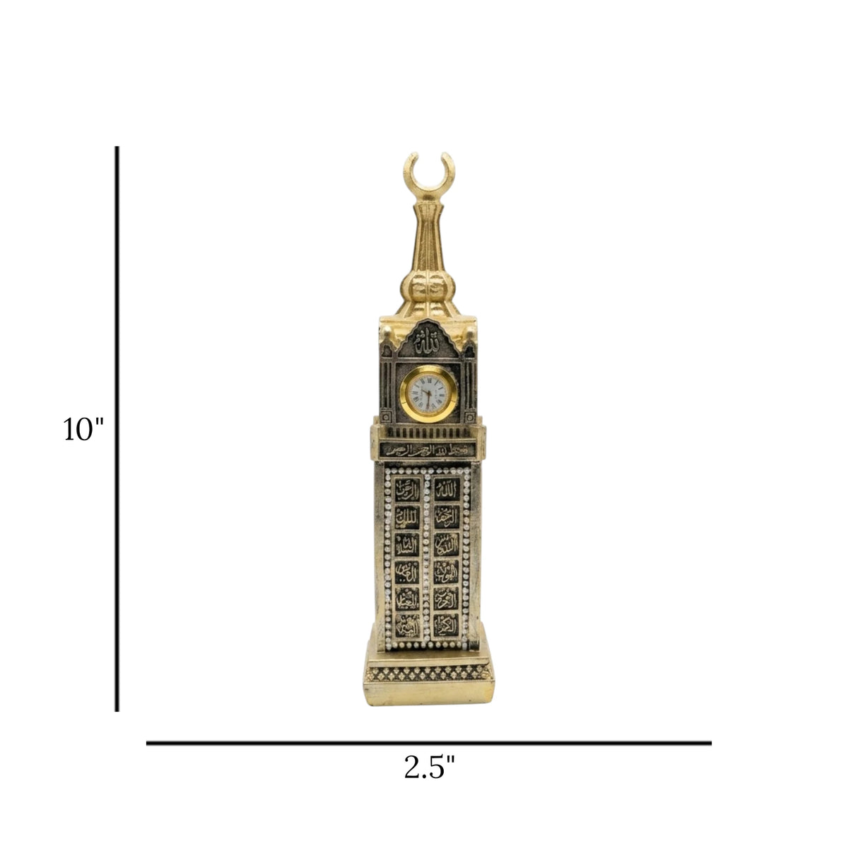 makkah clock tower black & golden 10''x2.5'' china