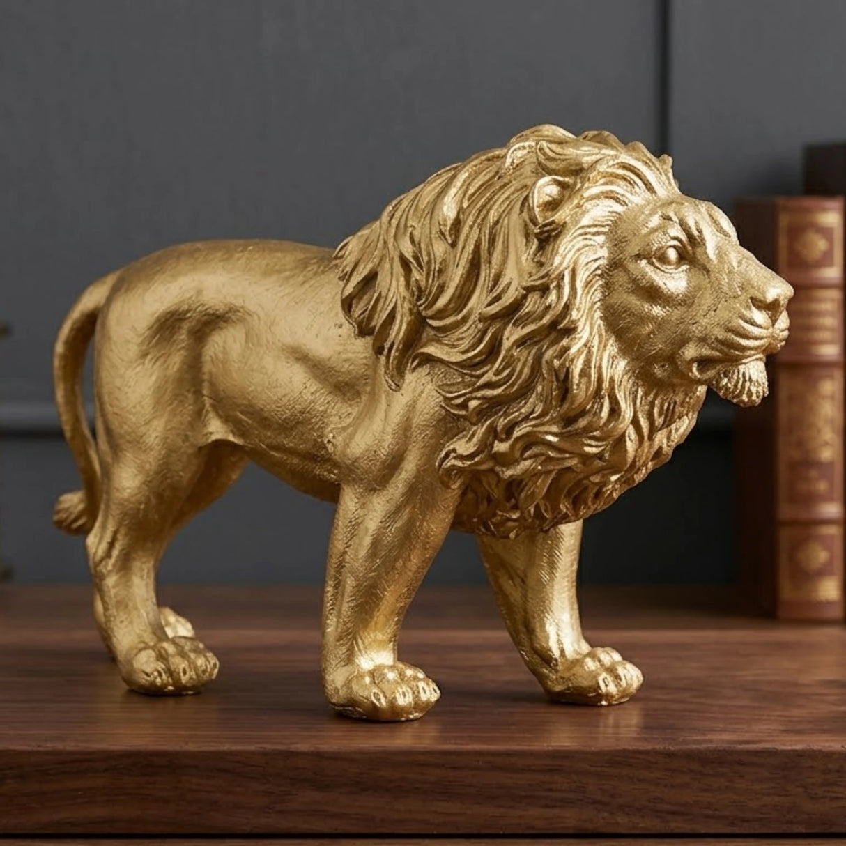 statue lion golden 10''x6'' china