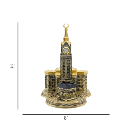 makkah clock tower & kaaba black & golden 11''x8'' china