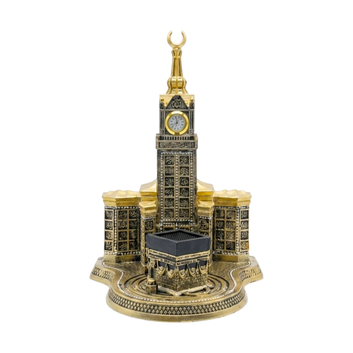 makkah clock tower & kaaba black & golden 11''x8'' china