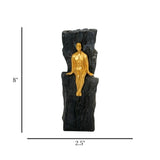 statue vase men sit black 8''x2.5'' china