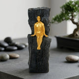 statue vase men sit black 8''x2.5'' china