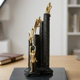 statue 4 men climbing tall black & golden 5s 10.5''x4.2'' china