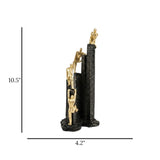 statue 4 men climbing tall black & golden 5s 10.5''x4.2'' china