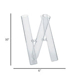 glass vase crisscross 3s 10"x6" china