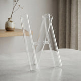 glass vase crisscross 3s 10"x6" china